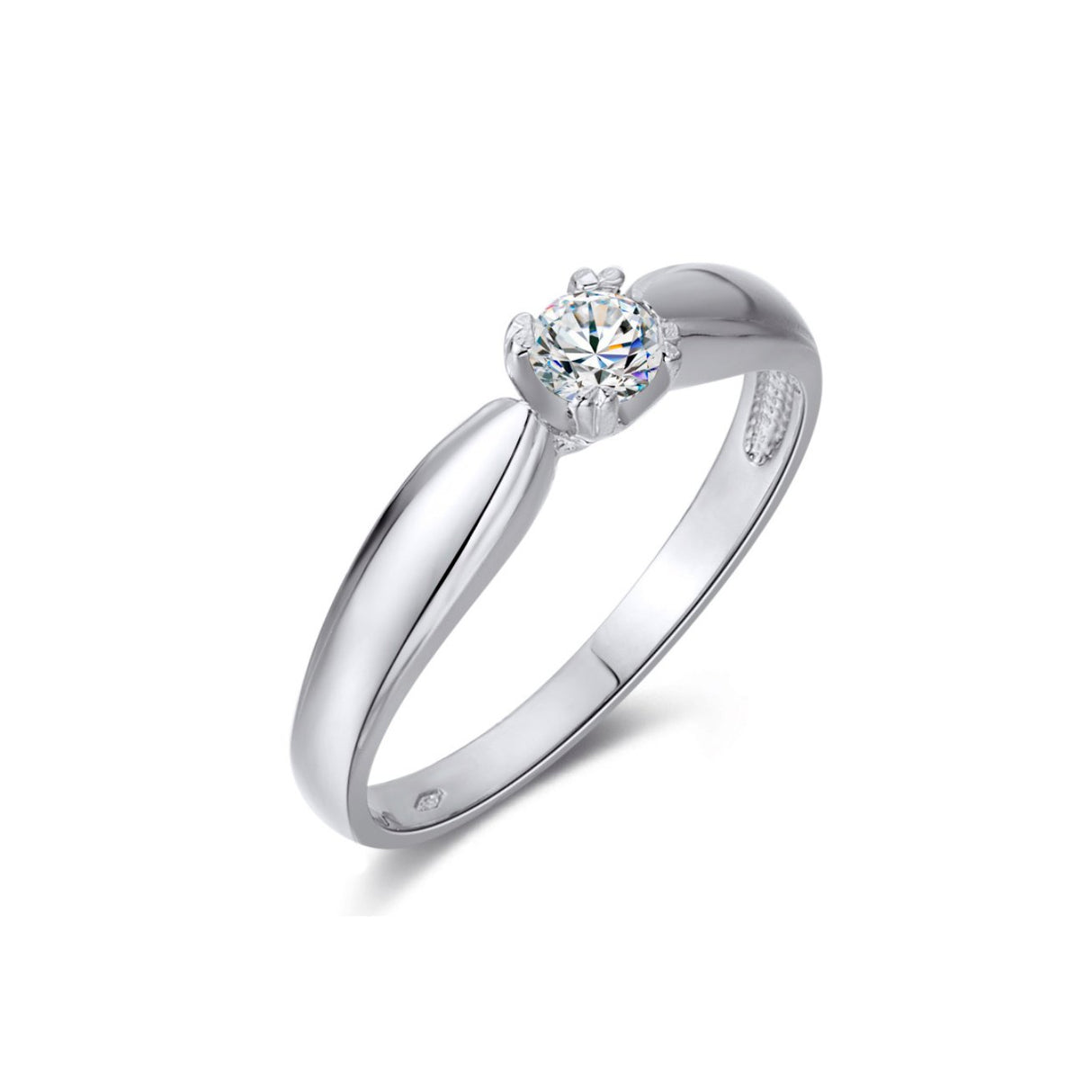 Złoty pierścionek zaręczynowy z diamentem 0,15 ct