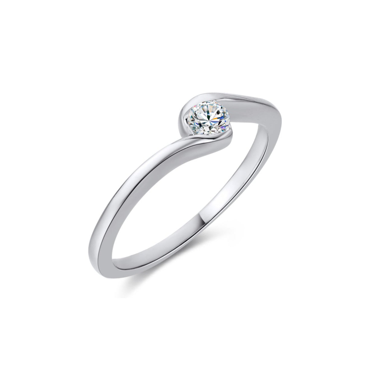 Złoty pierścionek zaręczynowy z diamentem 0,15ct
