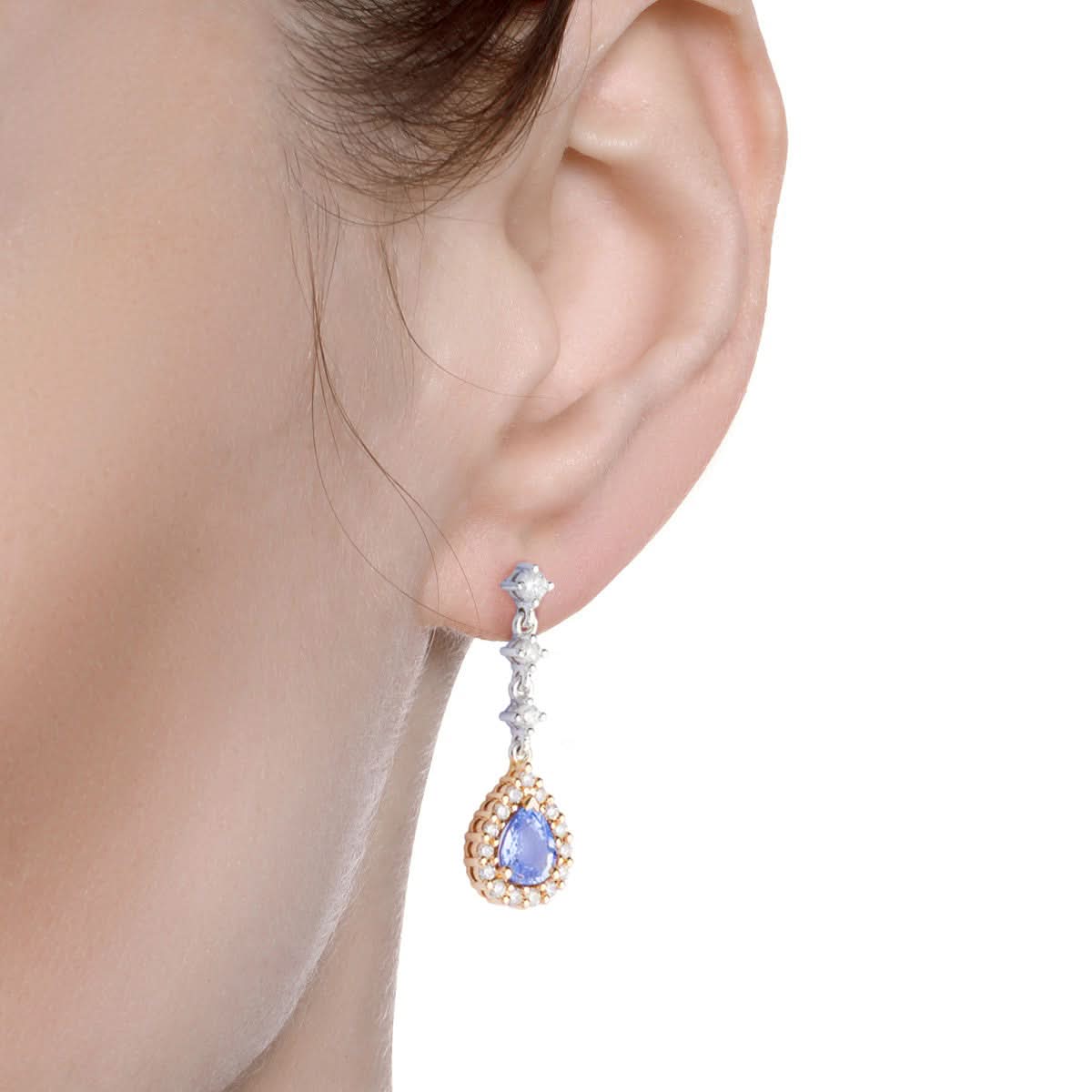 Kolczyki z szafirami i diamentami 1,60 ctw