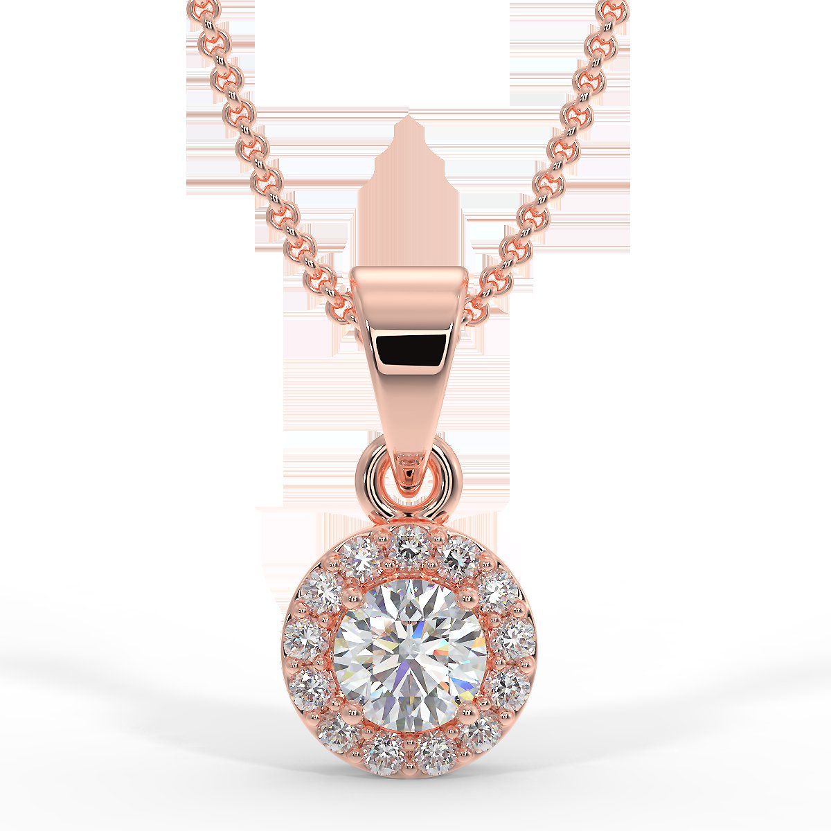 Zawieszka z różowego złota z diamentami 0,15 ctw