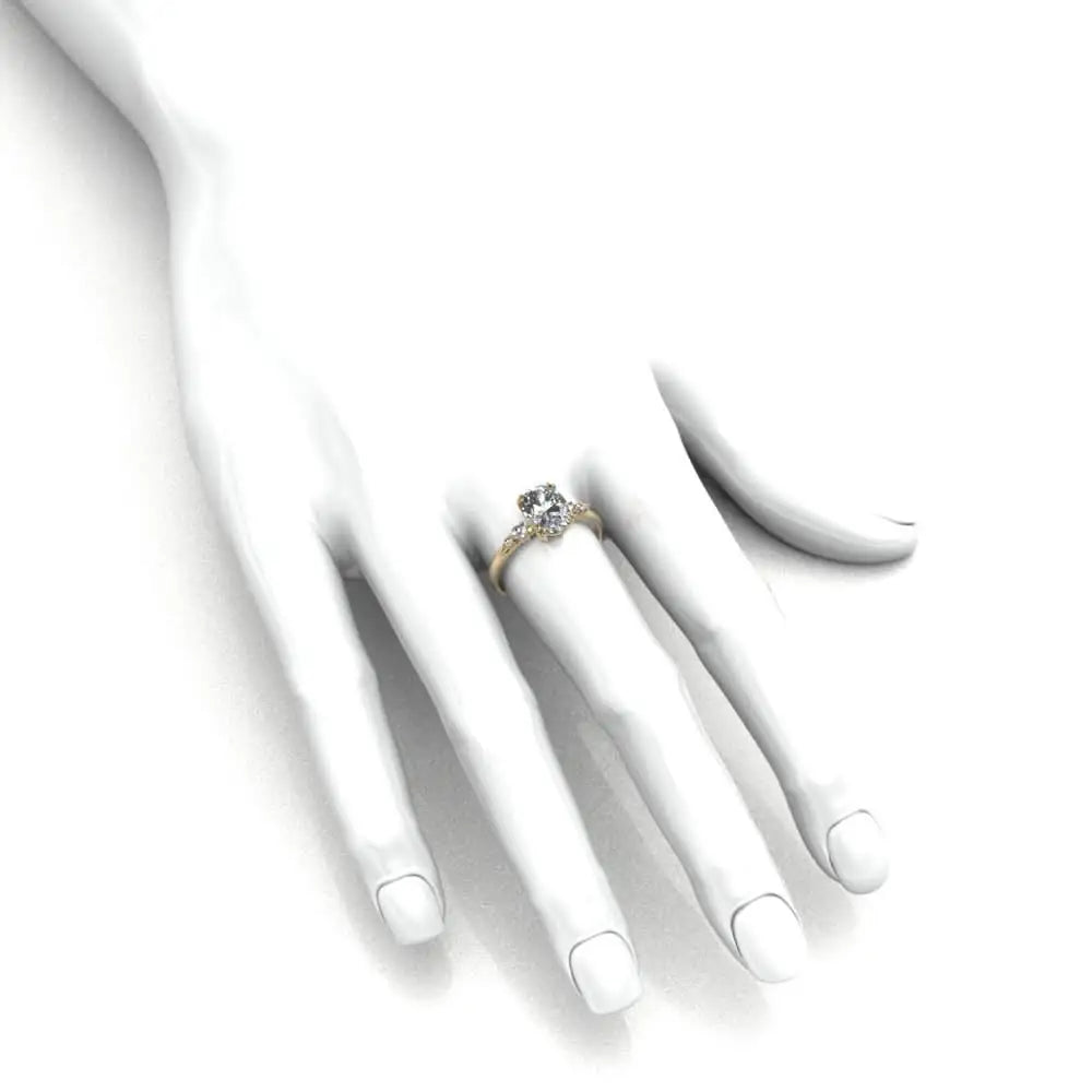 Golden Promise - Pierścionek z owalnym diamentem 1,5ct