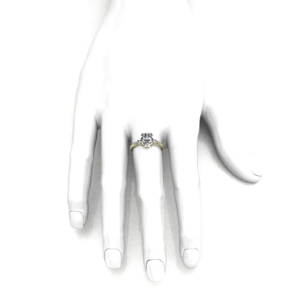 Golden Promise - Pierścionek z owalnym diamentem 1,5ct