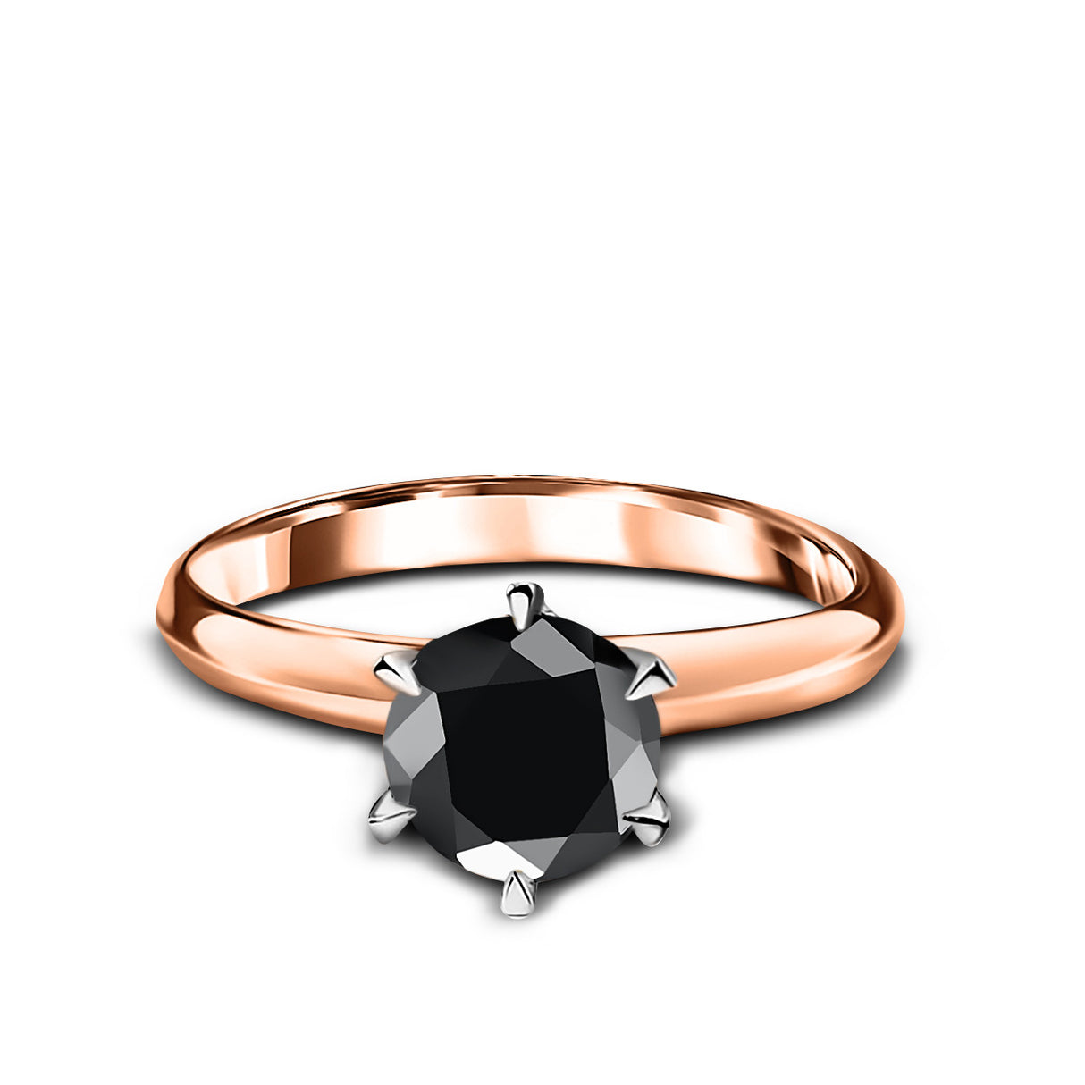 Pierścionek z czarnym diamentem 1ct