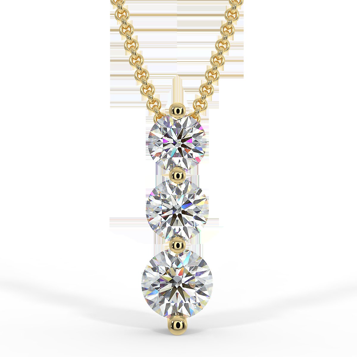 Zawieszka Trio z żółtego złota z diamentami 0,35 ctw