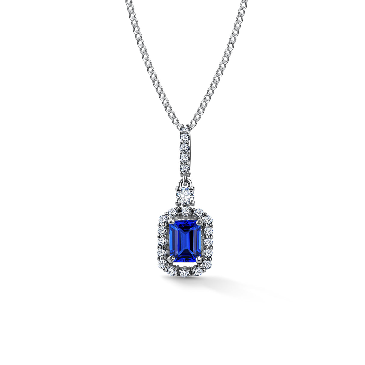Sapphire Radiance - zawieszka z szafirem i diamentami
