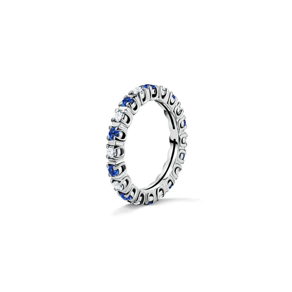 Eternity rings duo - komplet obrączek z diamentami i szafirami