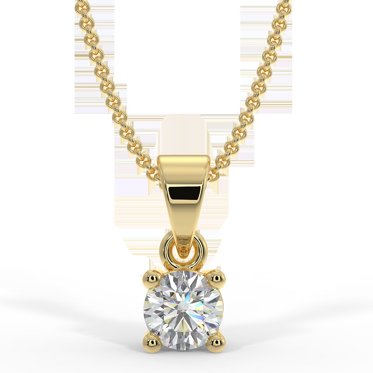 Zawieszka z żółtego złota z diamentami o masie 0,15 ct