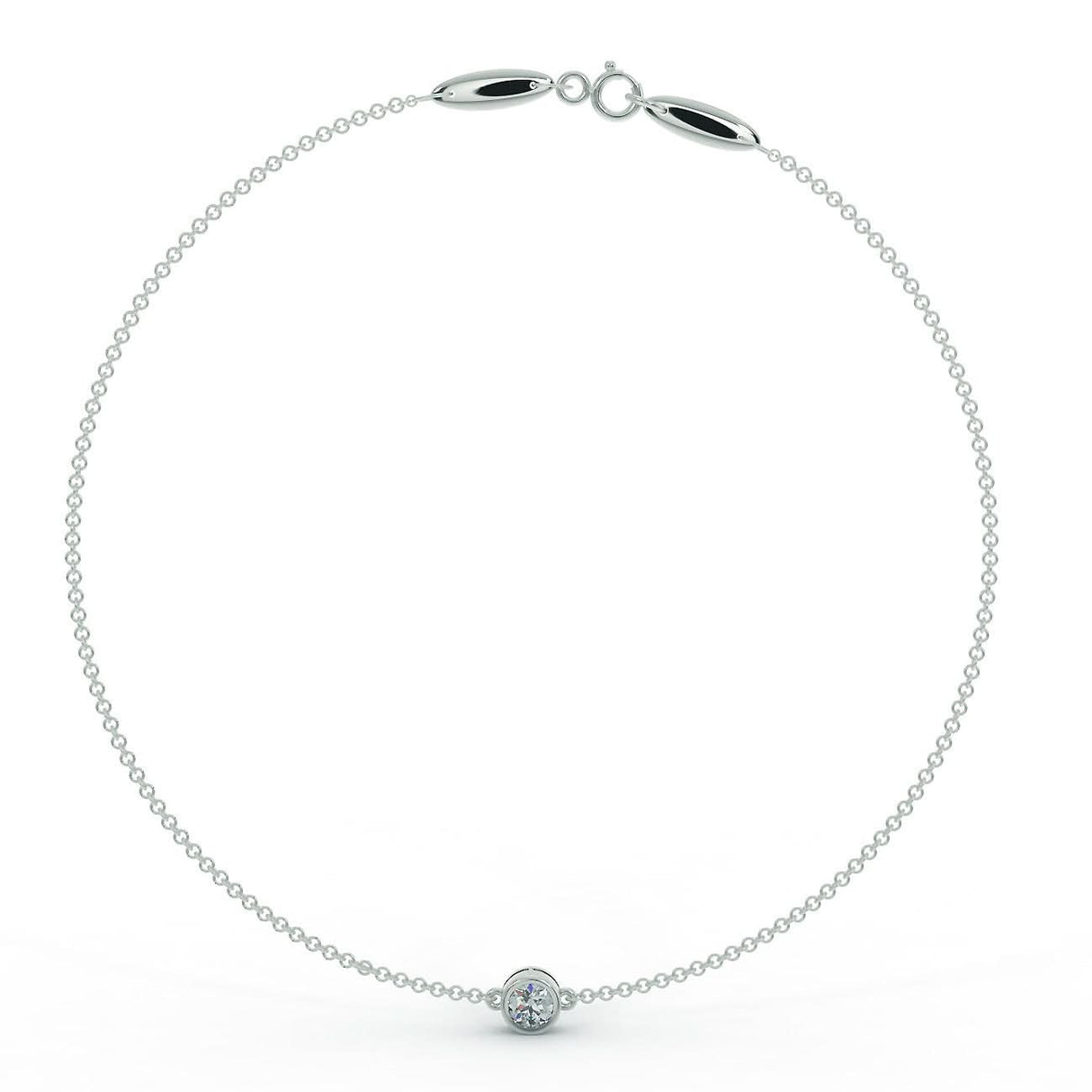 Bransoletka z białego złota z diamentem 0,30 ct