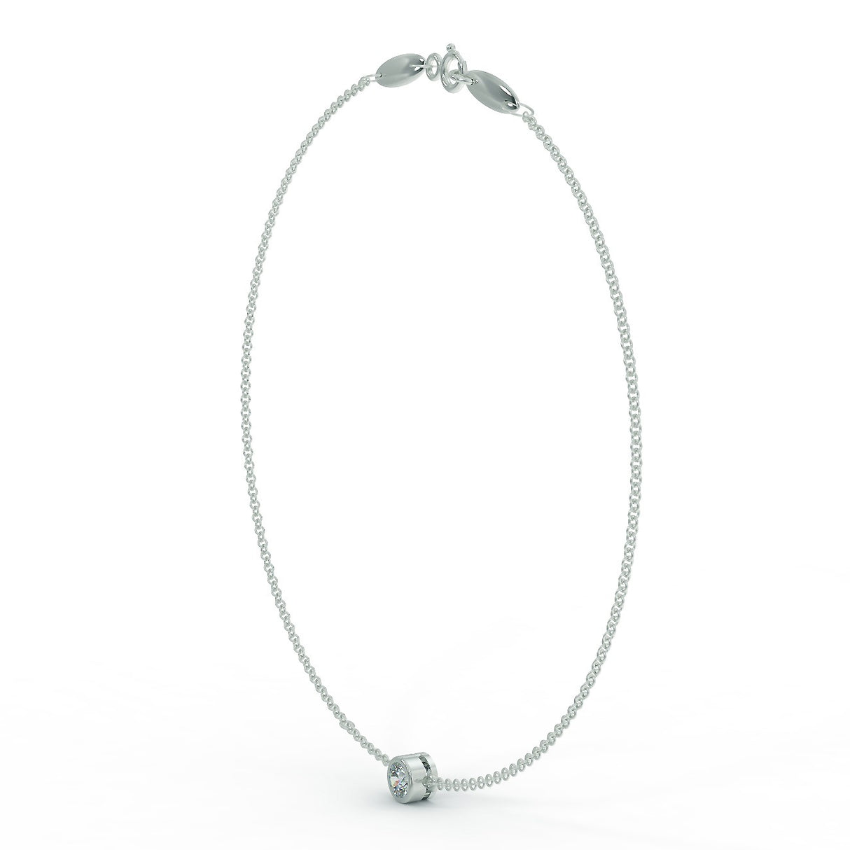 Bransoletka z białego złota z diamentem 0,30 ct