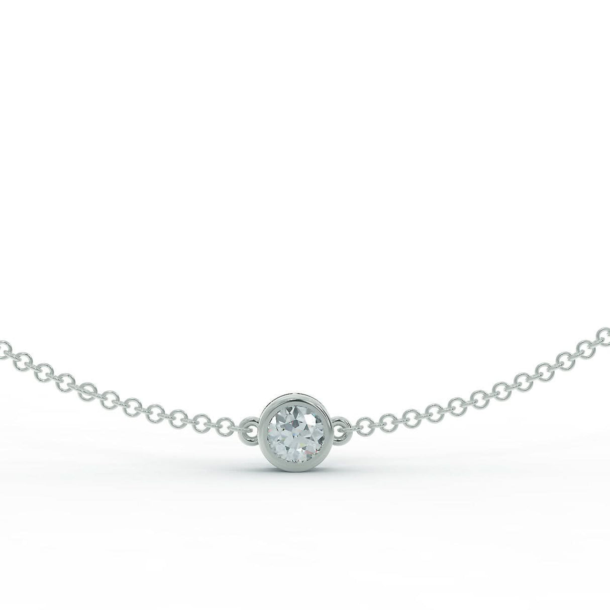 Bransoletka z białego złota z diamentem 0,30 ct