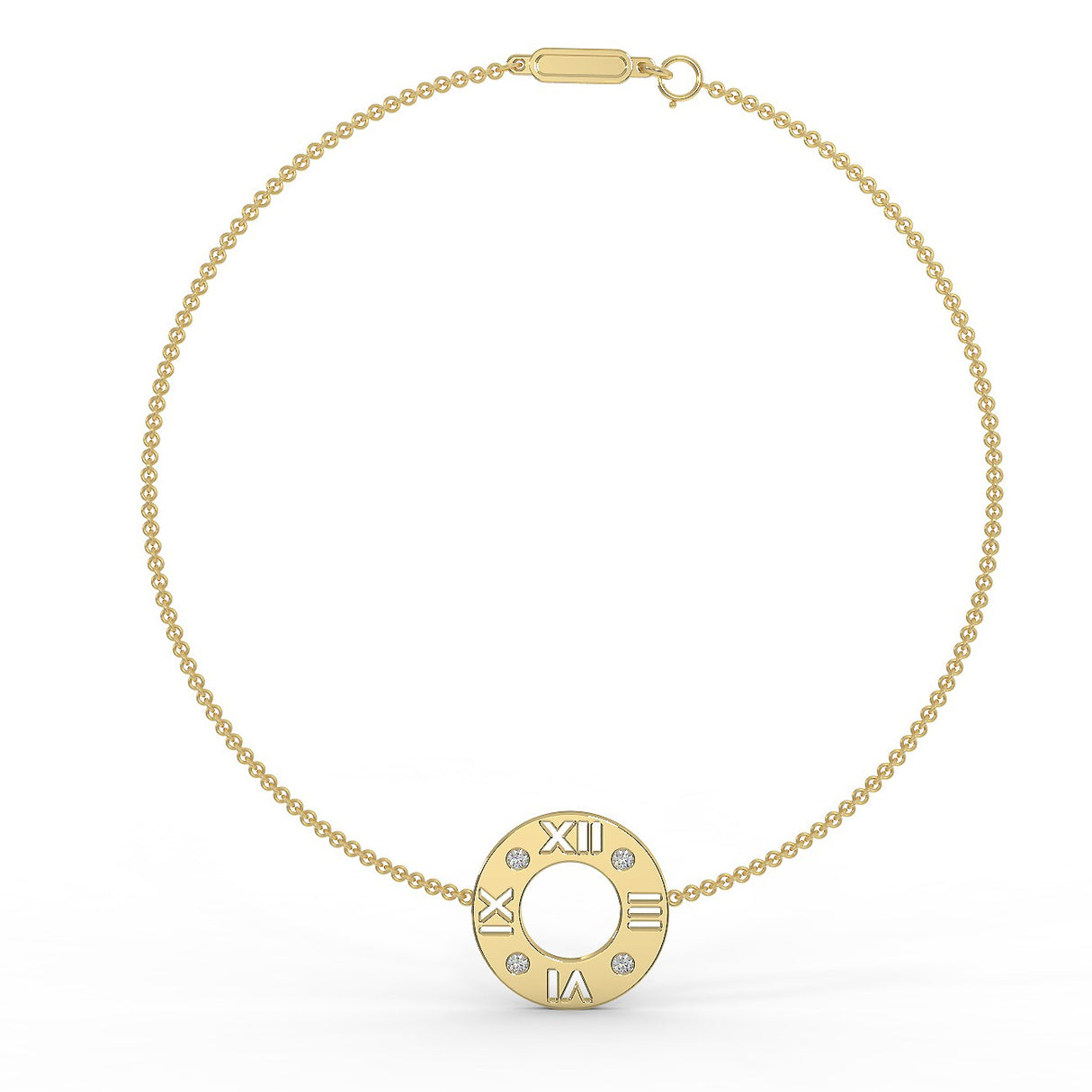 Złota bransoletka z diamentami 0,12 ctw