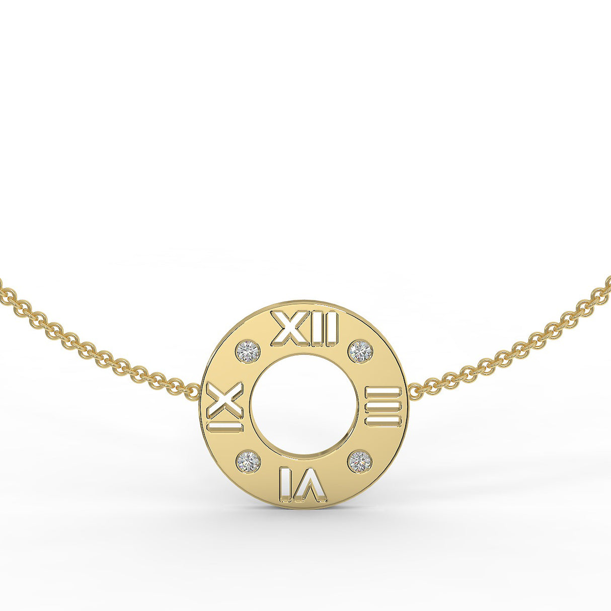 Złota bransoletka z diamentami 0,12 ctw