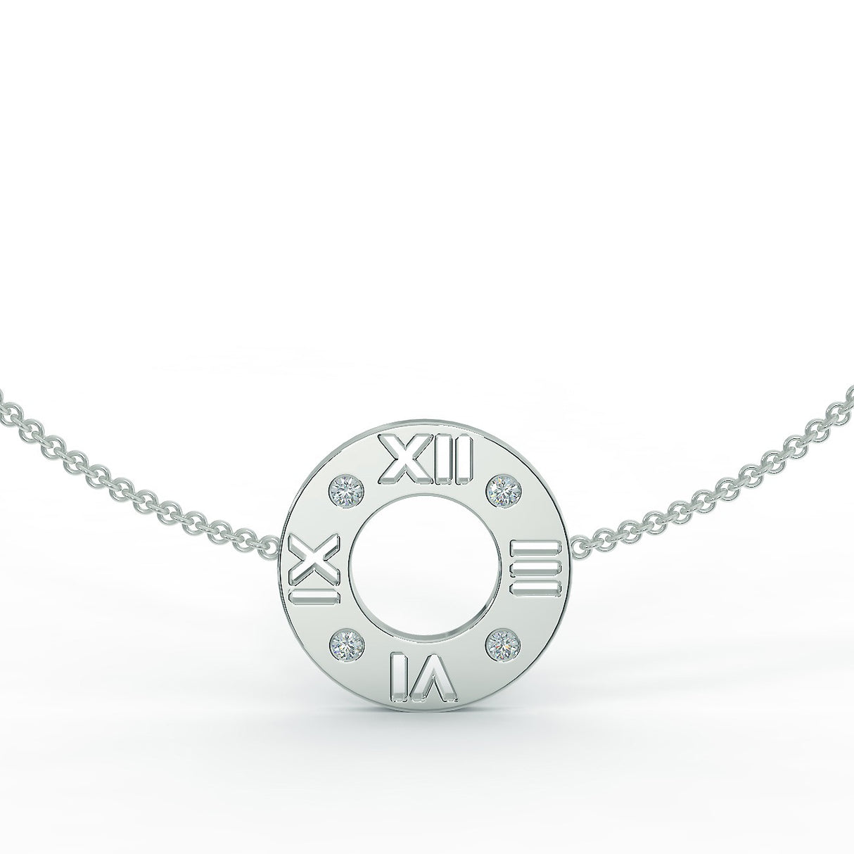 Bransoletka z białego złota z diamentami 0,12 ctw