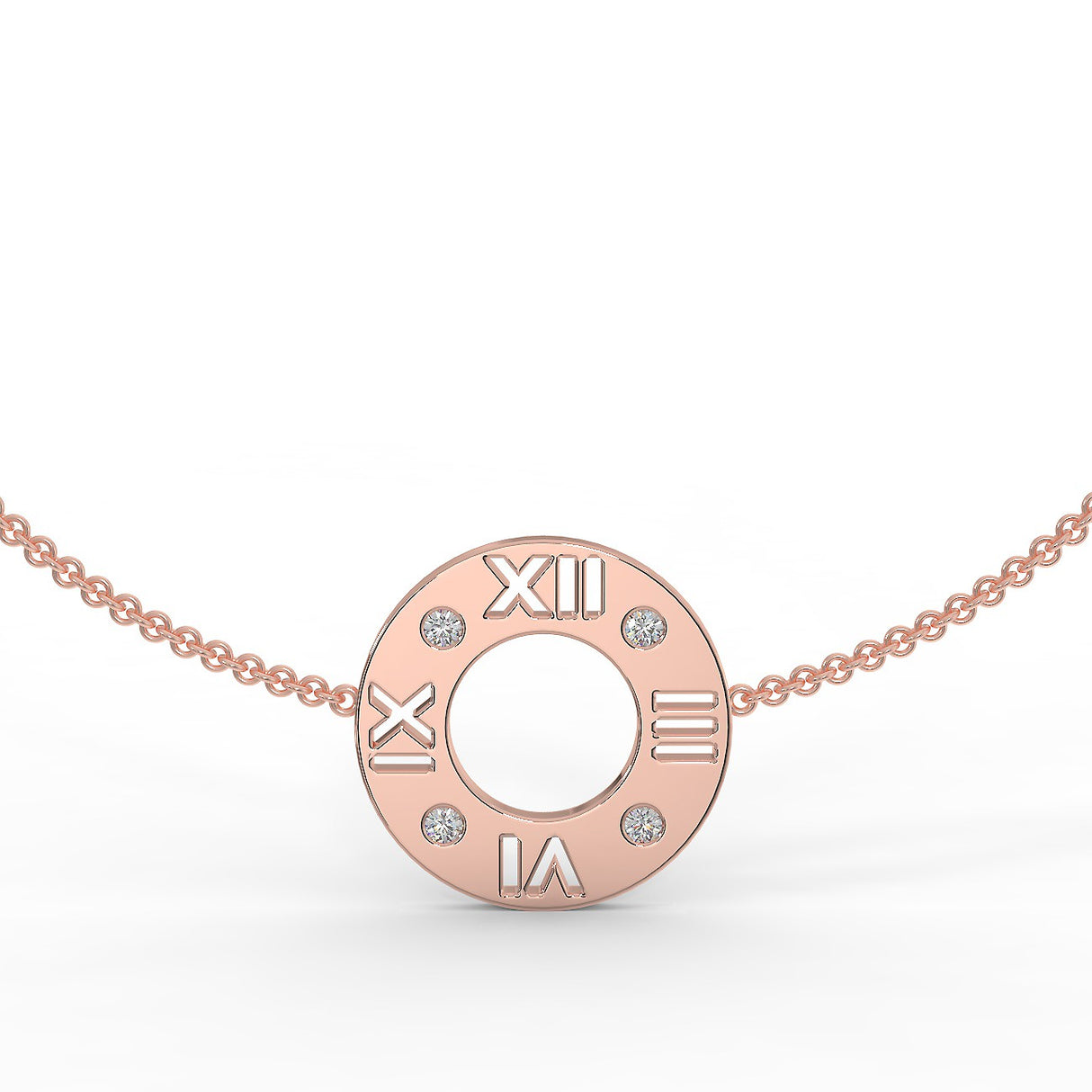 Bransoletka z różowego złota z diamentami 0,12 ctw