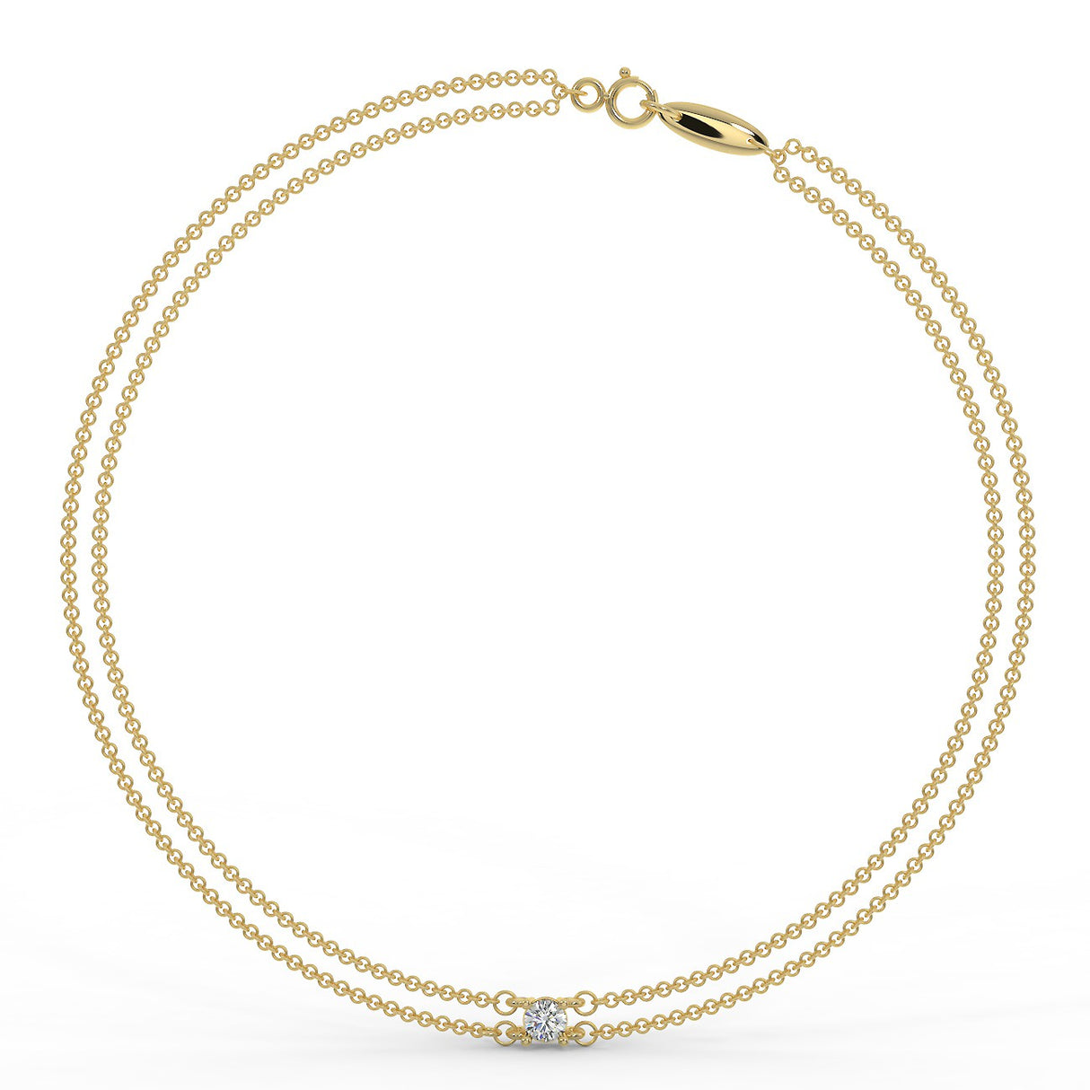 Złota bransoletka z diamentem 0,20 ct