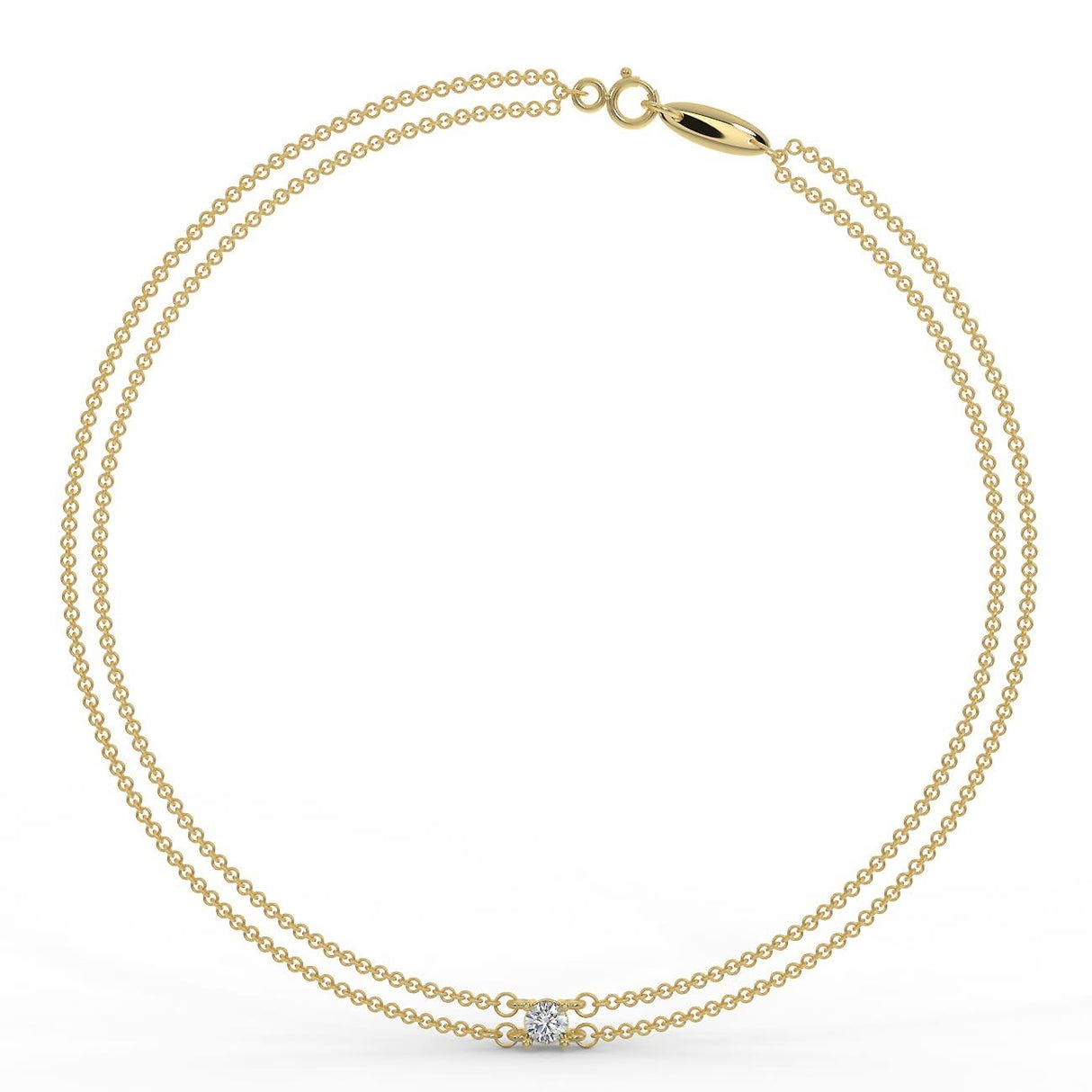 Złota bransoletka z diamentem 0,20 ct