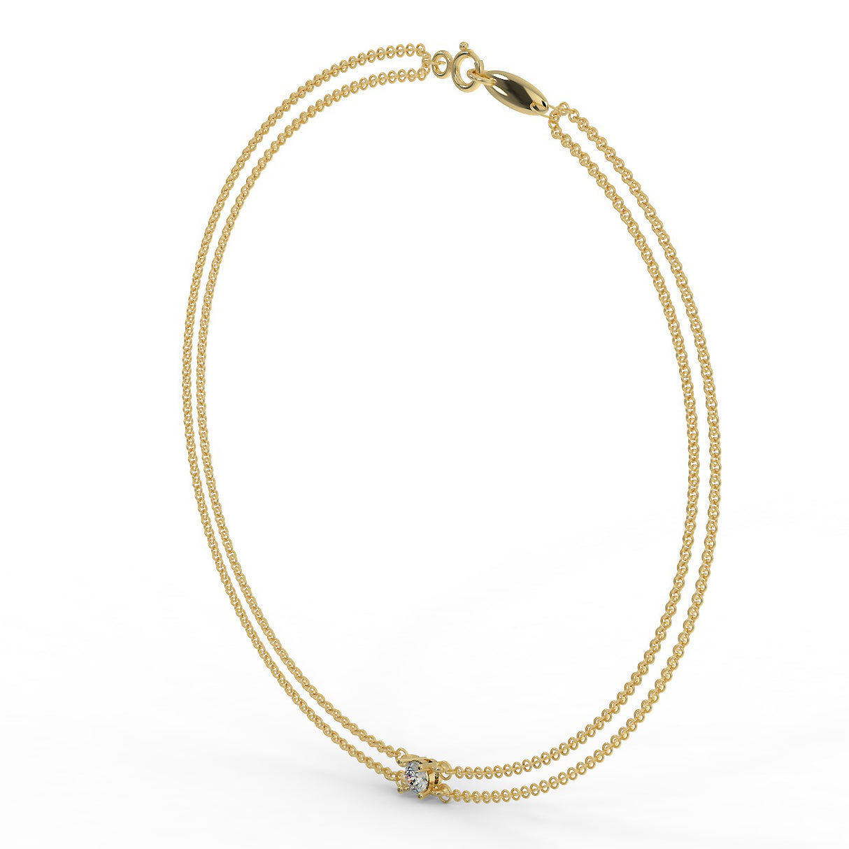 Złota bransoletka z diamentem 0,20 ct