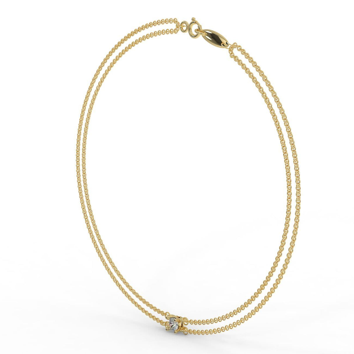 Złota bransoletka z diamentem 0,20 ct
