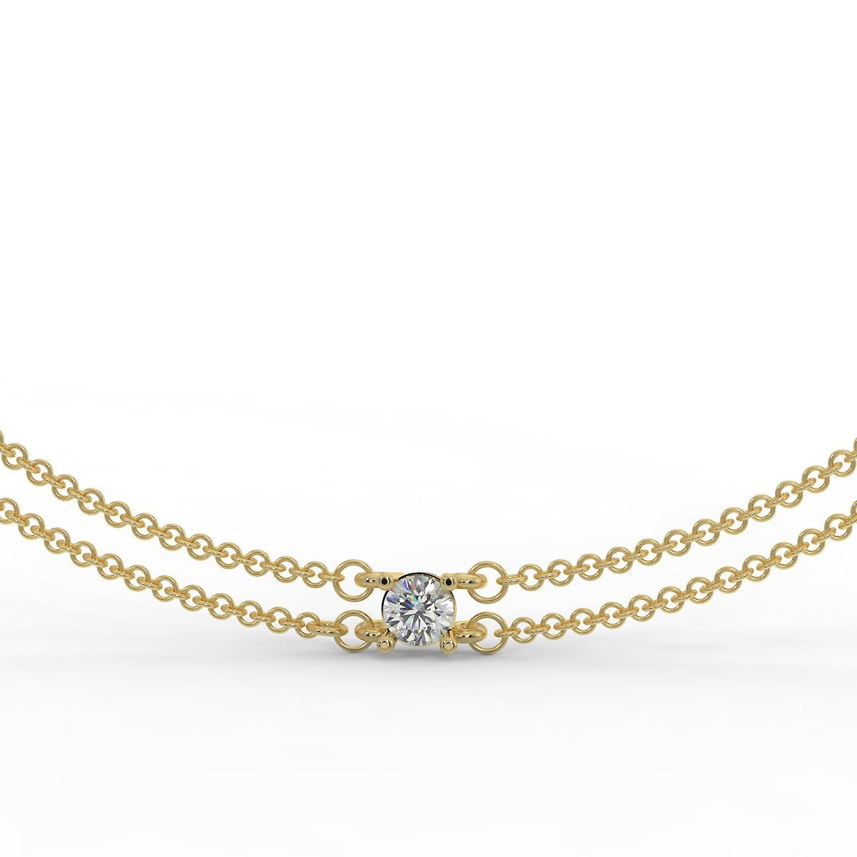 Złota bransoletka z diamentem 0,20 ct