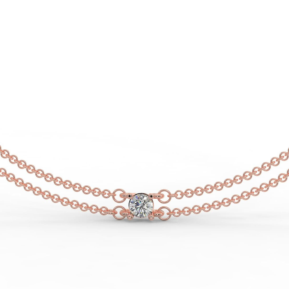 Bransoletka z różowego złota z diamentem 0,20 ct