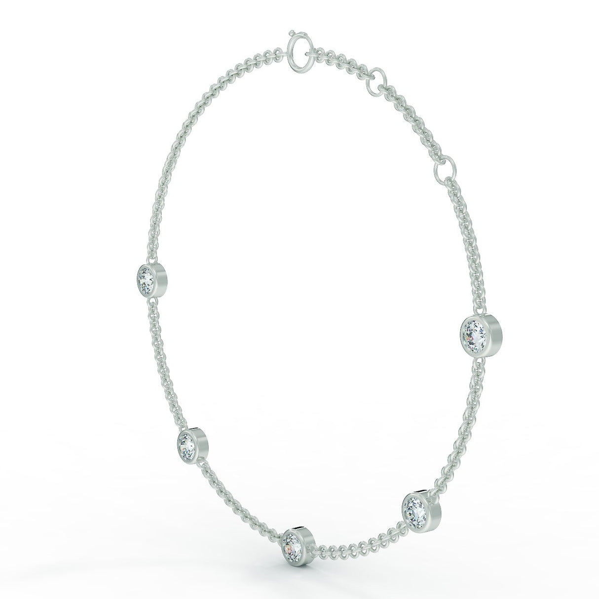 Bransoletka z białego złota z diamentami 0,75 ctw