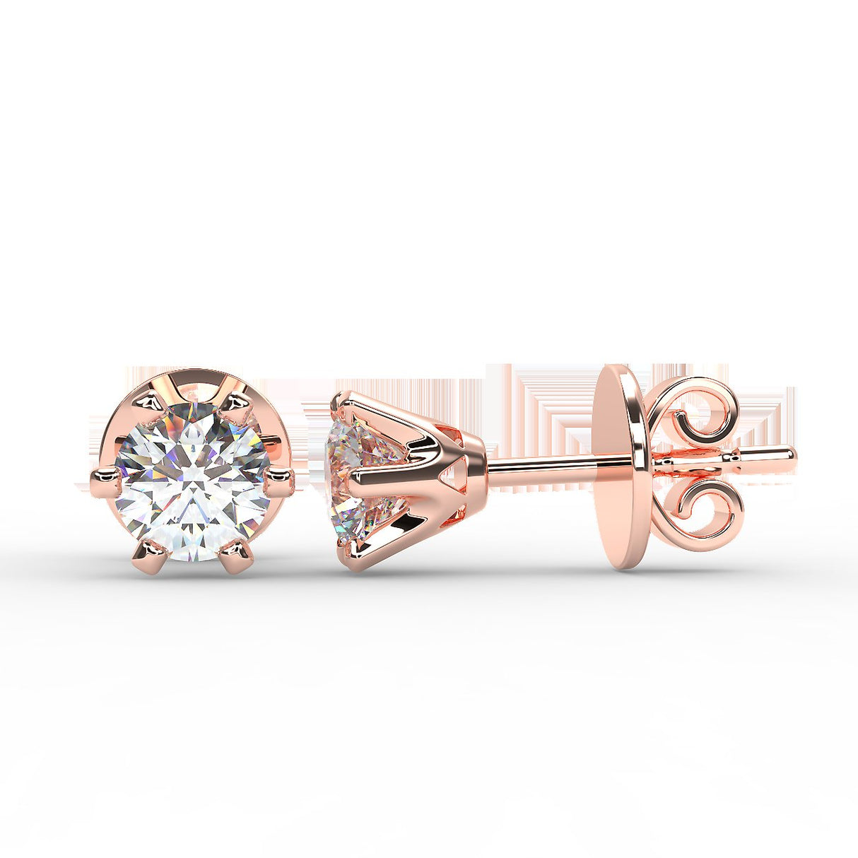 Kolczyki z różowego złota z diamentami o masie 0,60 ct