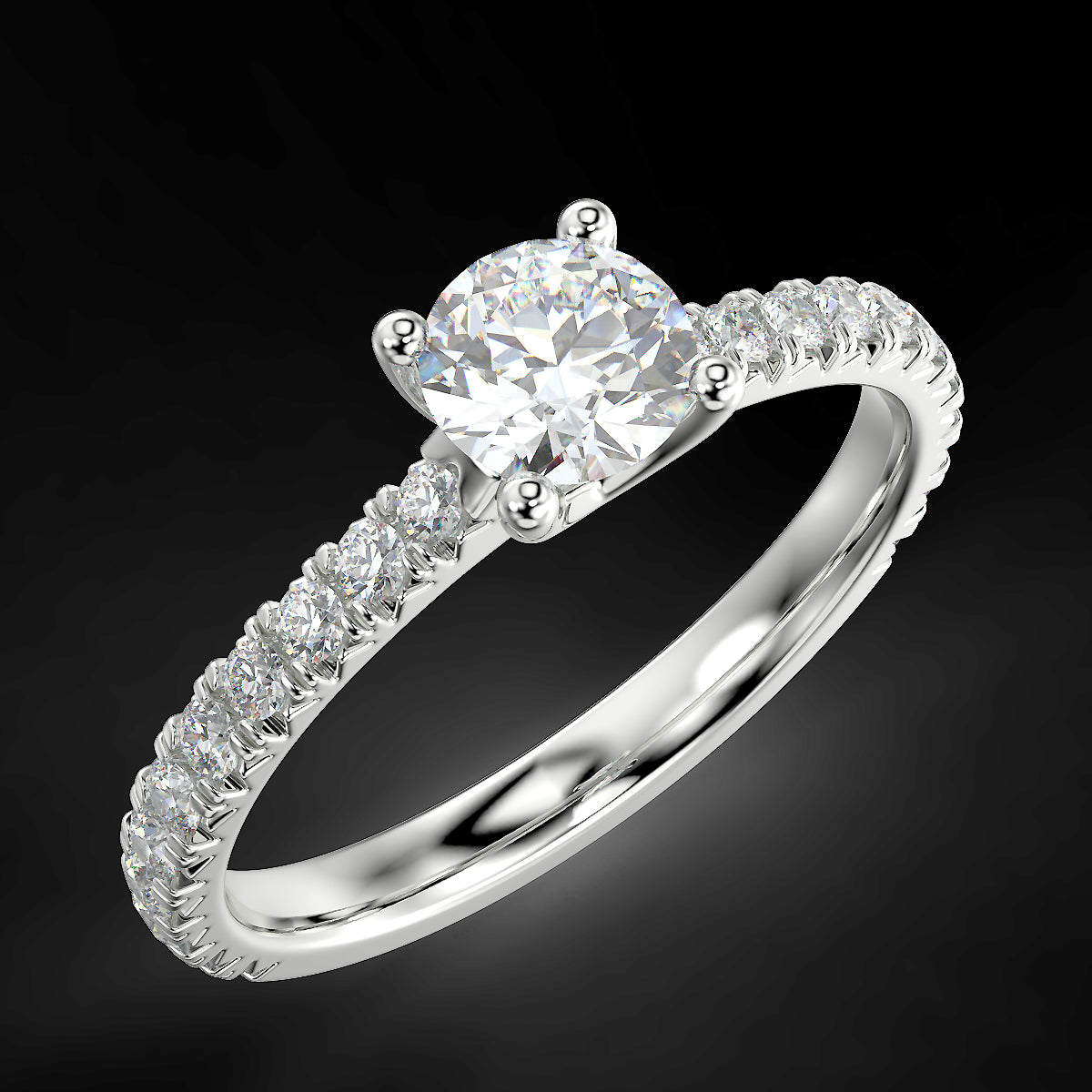 Rosé Allure - pierścionek z białego złota z diamentami 0,85 ct