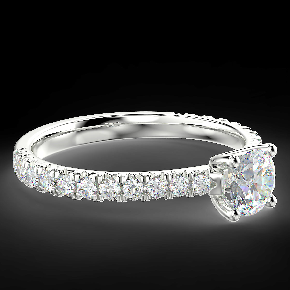 Rosé Allure - pierścionek z białego złota z diamentami 0,85 ct