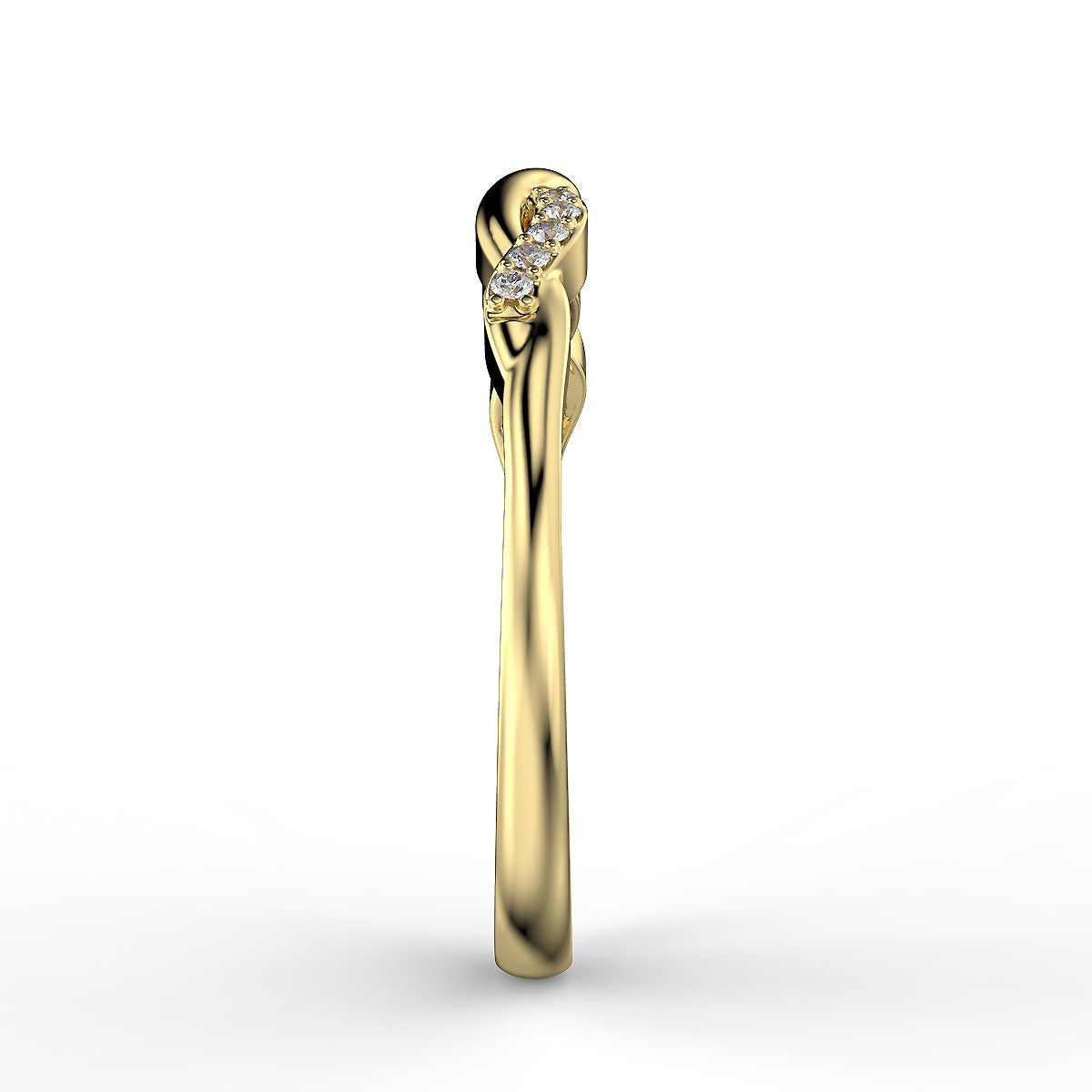 Verona Obrączka z żółtego złota z diamentami