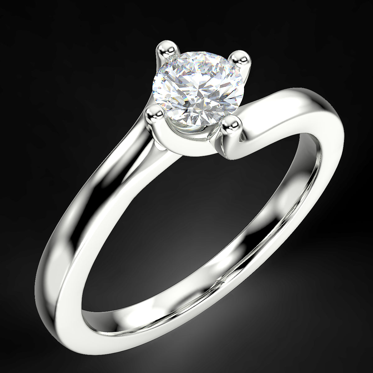 Pierścionek zaręczynowy Twist z brylantem 0,40 ct