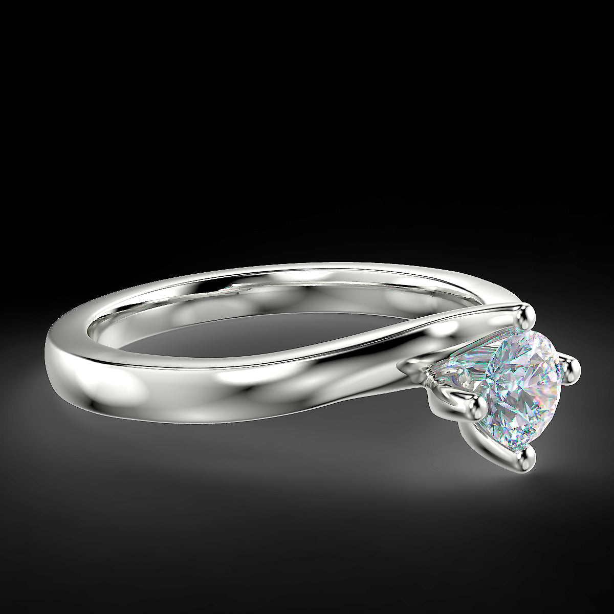 Pierścionek zaręczynowy Twist z brylantem 0,40 ct