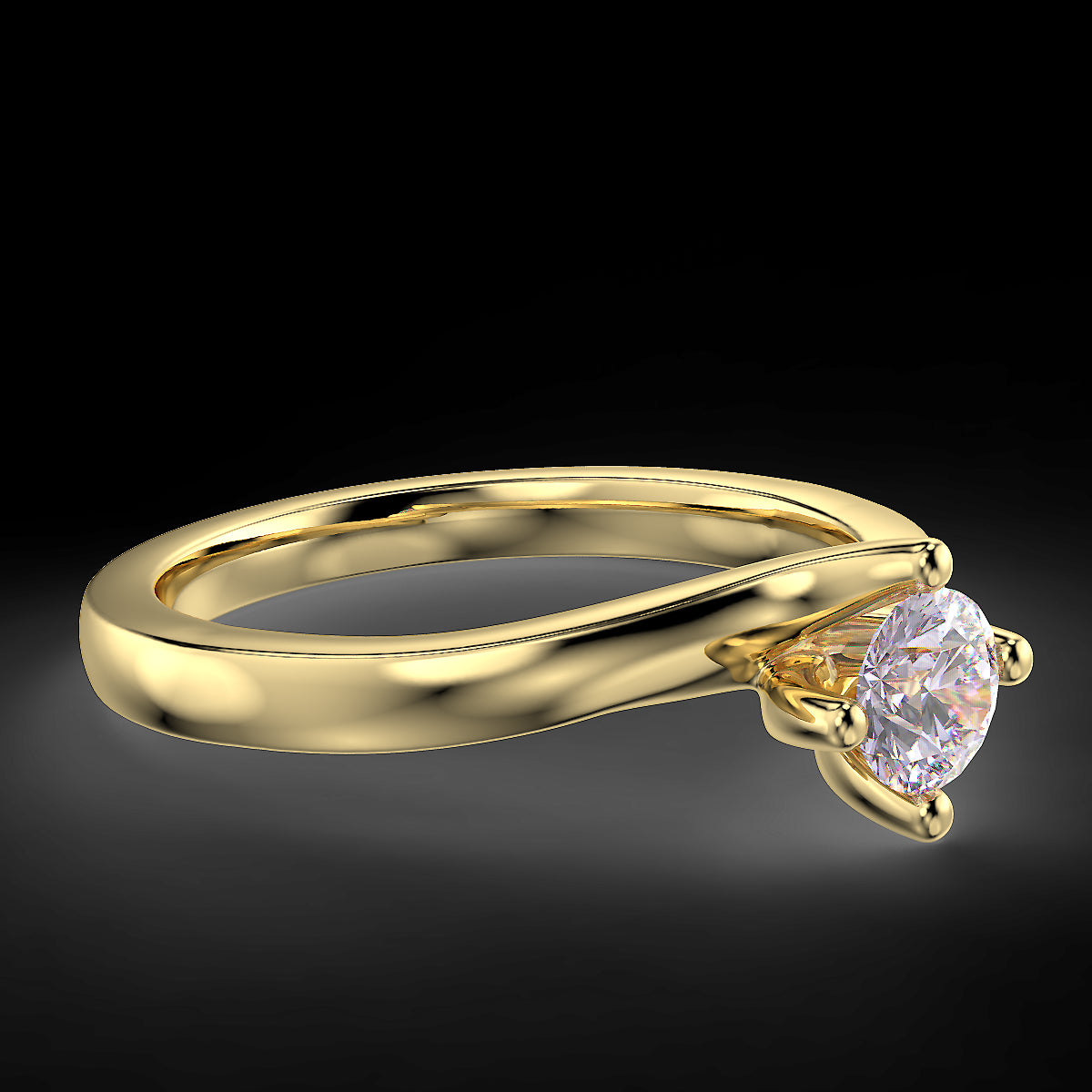 Pierścionek zaręczynowy Twist z diamentem 0,40 ct