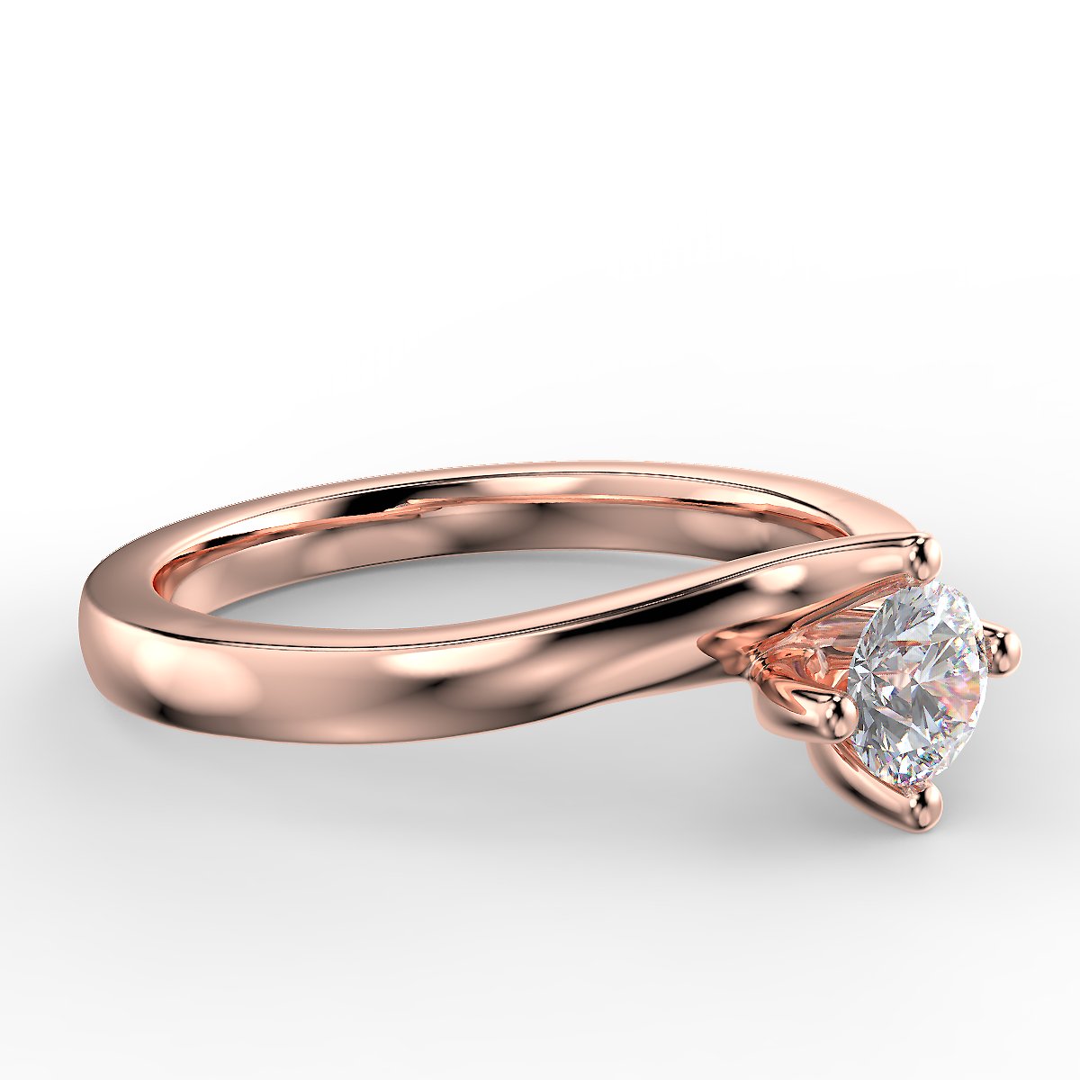 Pierścionek zaręczynowy Twist z diamentem 0,40 ct