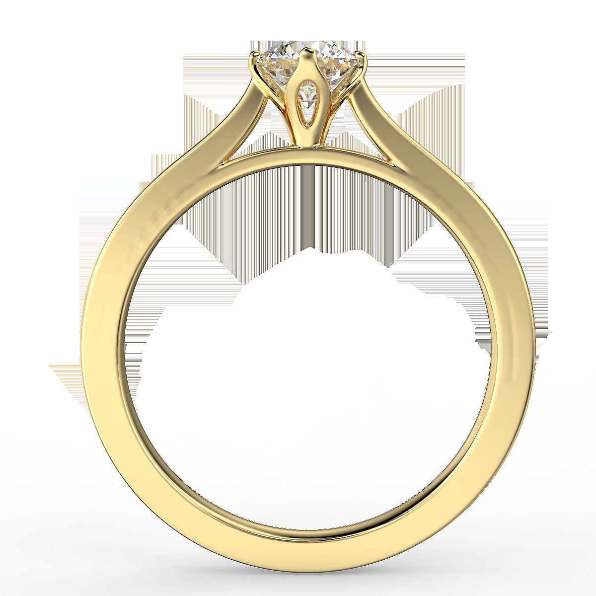 Pierścionek zaręczynowy z żółtego złota z diamentem 0,45 ct