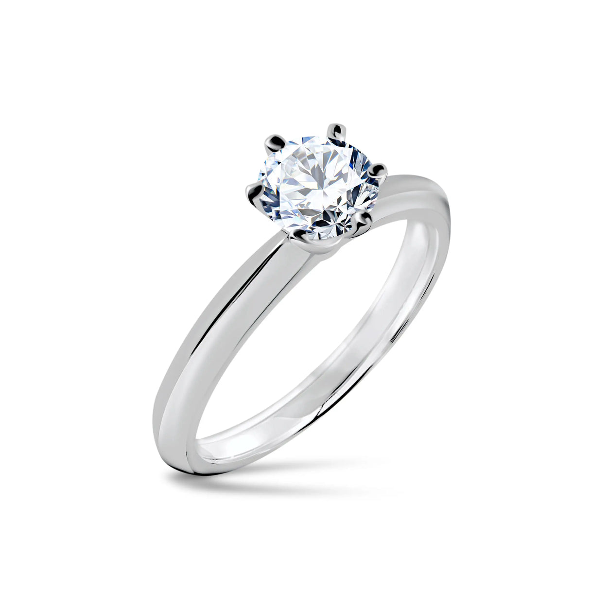 Pierścionek z białego złota z diamentem 0,60 ct Lab Grown