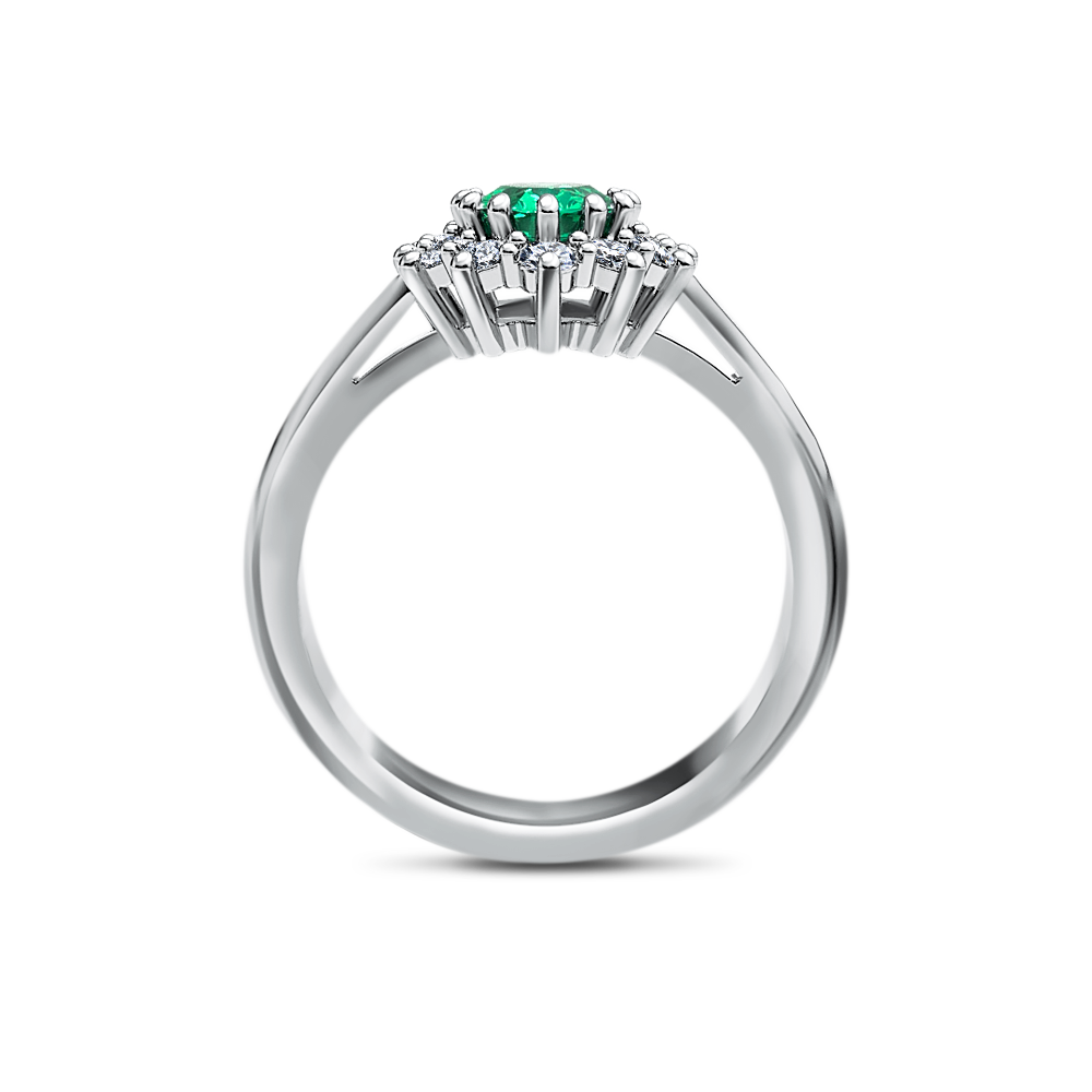 Karmazycja ze szmaragdem 0,90ct i diamentami