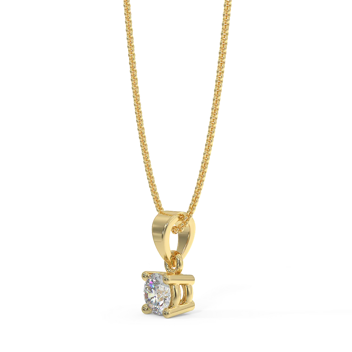 Klasyczna zawieszka z diamentem 0,30ct, widok z boku