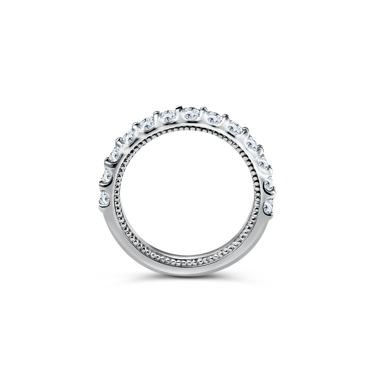 Grace in Detail - Obrączki z miligryfem i diamentami w białym złocie