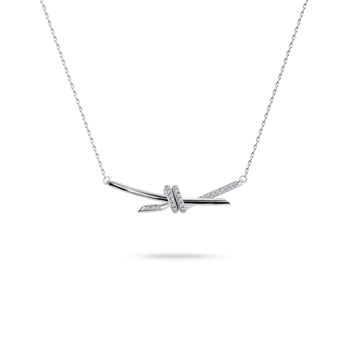 Golden Knot zawieszka z łańcuszkiem w białym złocie