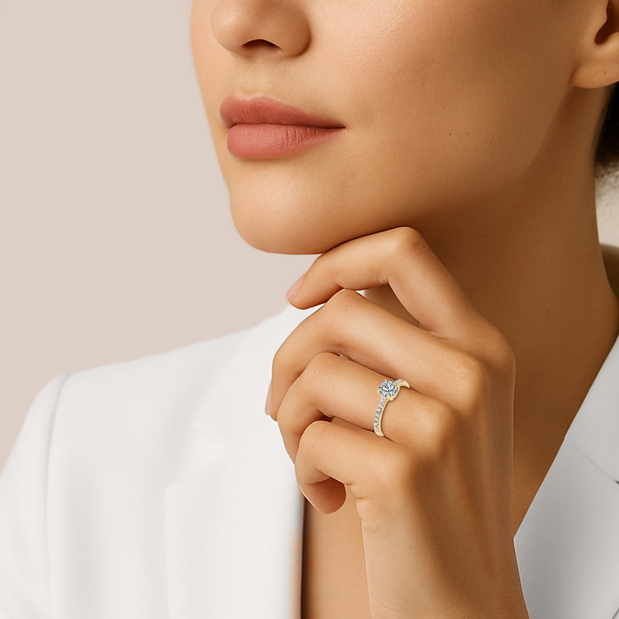 Éclat Blanc - klasyczny pierścionek z diamentami 0,70 ctw