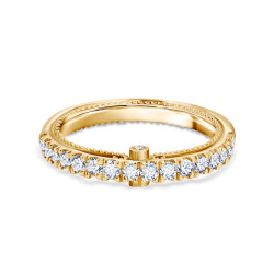 Obrączka z diamentami z żółtego złota. Yellow gold diamond band.