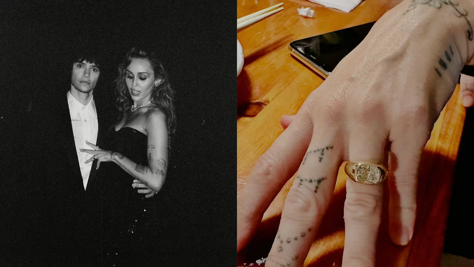 Pierścionek zaręczynowy Miley Cyrus – masywna złota obrączka z diamentem w rockowo-boho stylu