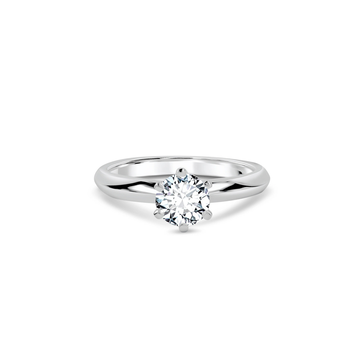 Pierścionek z białego złota z diamentem 0,60 ct Lab Grown
