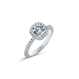 Pierścionek zaręczynowy Aurora Cushion – białe złoto, diamenty 1,20 ct