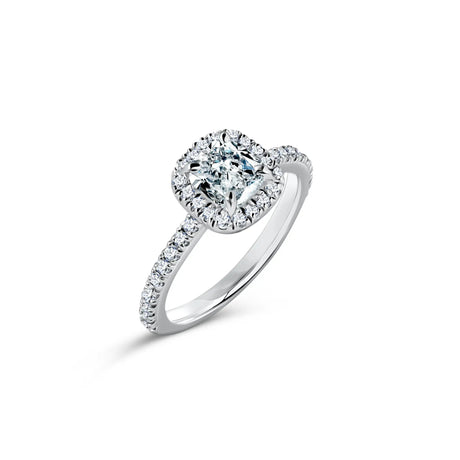 Pierścionek zaręczynowy Aurora Cushion – białe złoto, diamenty 1,20 ct