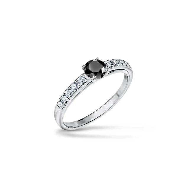 Starlit Promise - pierścionek z czarnym diamentem 0,30 ct