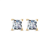 Kolczyki Princess Cut z diamentami 1,40 ctw w żółtym złocie