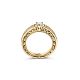 Masywny Złoty Pierścionek  w stylu Vintage i Chunky Ring z Diamentem 0,50 ct