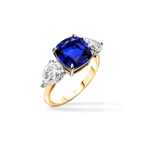 Blue Majesty – Pierścionek z Szafirem i Diamentami