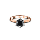 Noble Chic - pierścionek z czarnym diamentem 1 ct